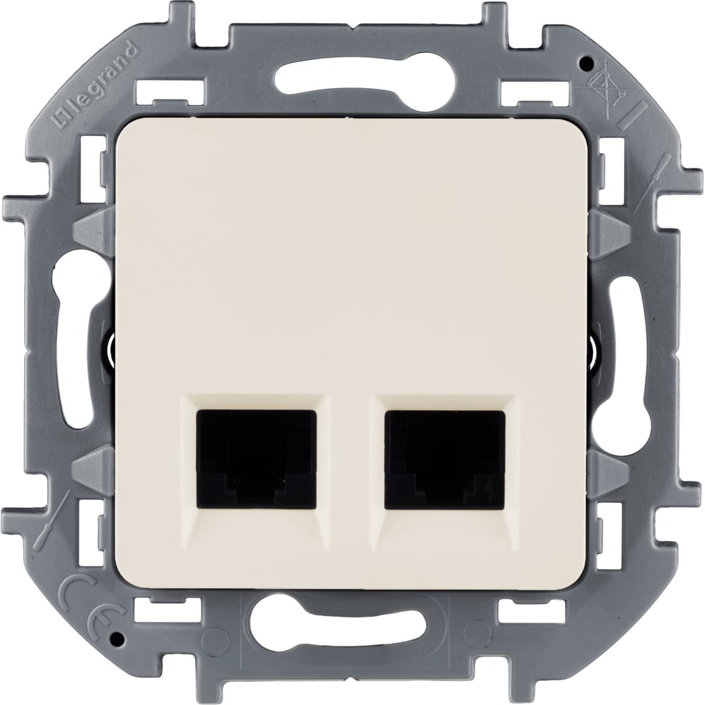 Изображение товара Розетка компьютерная двойная Legrand RJ45 категория 5e UTP - Inspiria - слоновая кость 673836