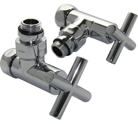 Изображение товара Угловой кран-вентиль SMT ручка крест, хром, 3/4х1/2г/ш, 2 шт 8200-1SCH0405/2