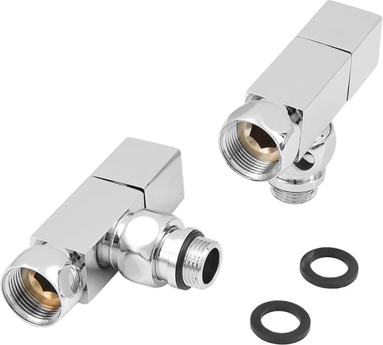 Изображение товара Угловой кран-Вентиль SG квадрат, ручка квадр, хром, 3/4х1/2 г/ш, 2 шт 01CH0405/2