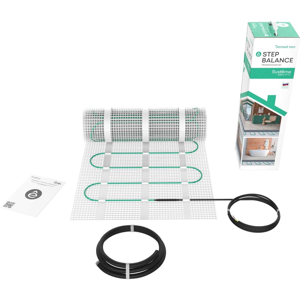 Изображение товара Теплый пол нагревательный мат Systeme Electric Step Balance 150 Вт/м2, 3,5 м2, SBM150035