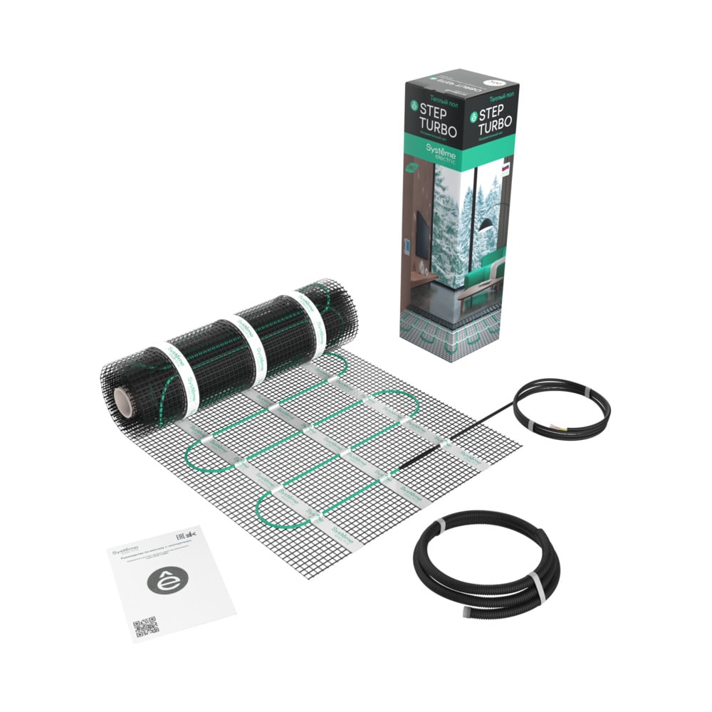 Изображение товара Теплый пол мат нагревательный Systeme Electric STEP TURBO 200 Вт/м2, 2400 Вт, 12 м2 STM200120