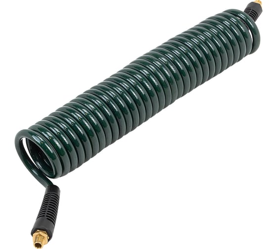 Изображение товара Шланг витой полиуретановый Rockforce 8х12 мм, 7.5 м с резьбовыми наконечниками 1/4, 15бар, от -20 до +60С RF-AHC-48D(60811)