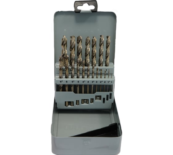 Изображение товара Набор сверл по металлу BTI DIN 338 HSSE Co8 19 шт, 1-10 мм. шаг 0.5 мм BV28 SET019