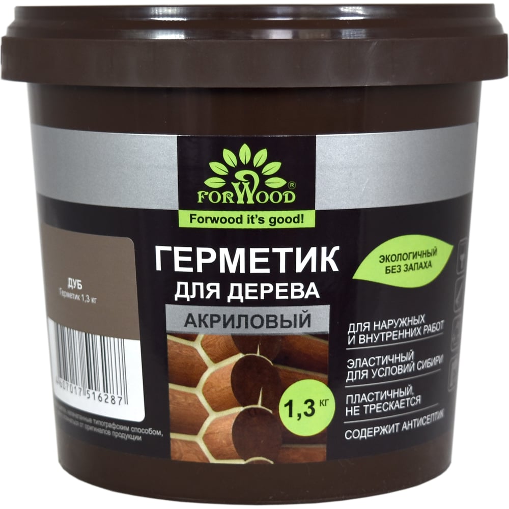 Изображение товара Герметик Forwood ВДАК-1501 для дерева дуб 1, 3 кг - эластичный акриловый