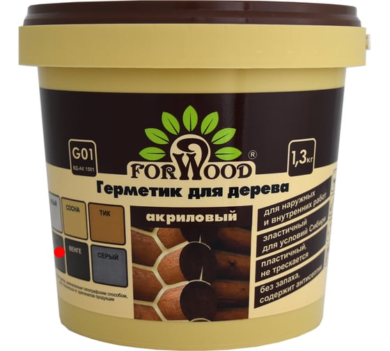 Изображение товара Герметик для дерева Forwood ВДАК-1501 дуб, 1,3 кг 141282