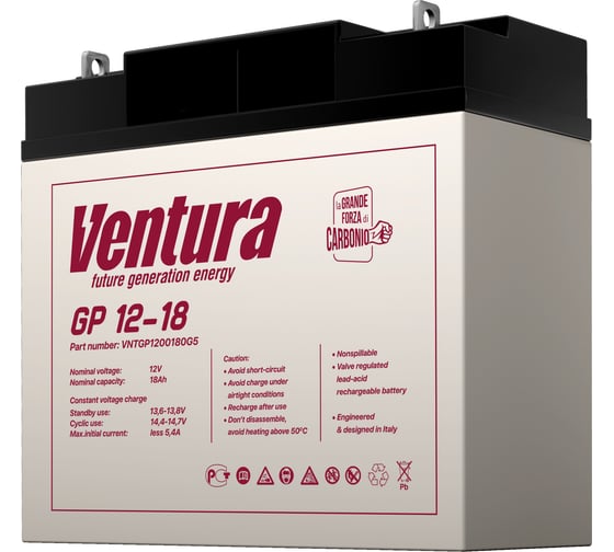 Изображение товара Батарея аккумуляторная (12 В; 18 Ач) Ventura GP 12-18