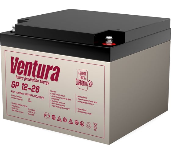 Изображение товара Батарея аккумуляторная (12 В; 26 Ач) Ventura GP 12-26
