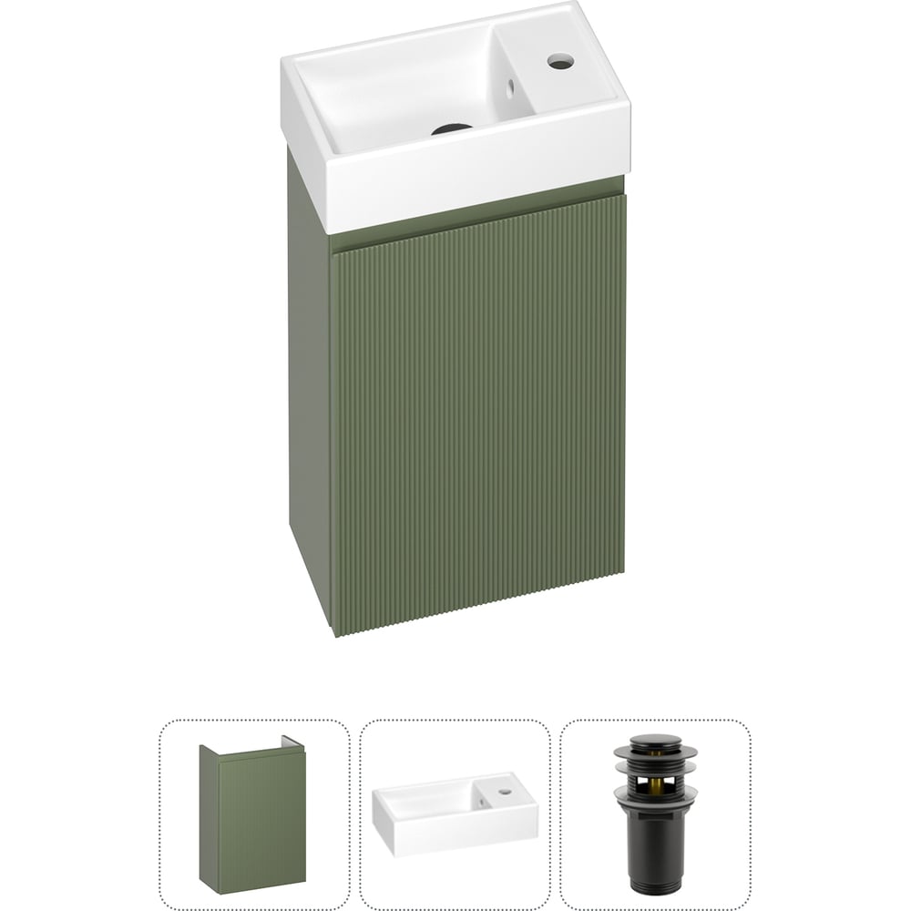 Комплект подвесной тумбы с раковиной для ванной и туалета Wellsee WC Area в наборе 3 в 1 20216830R