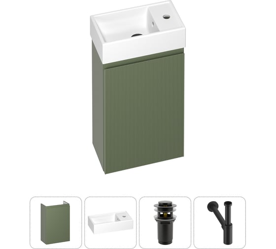 Изображение товара Комплект подвесной тумбы с раковиной для ванной и туалета Wellsee WC Area в наборе 4 в 1 20216850R