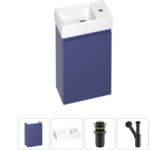 Изображение товара Комплект подвесной тумбы с раковиной для ванной и туалета Wellsee WC Area в наборе 4 в 1 20216849R