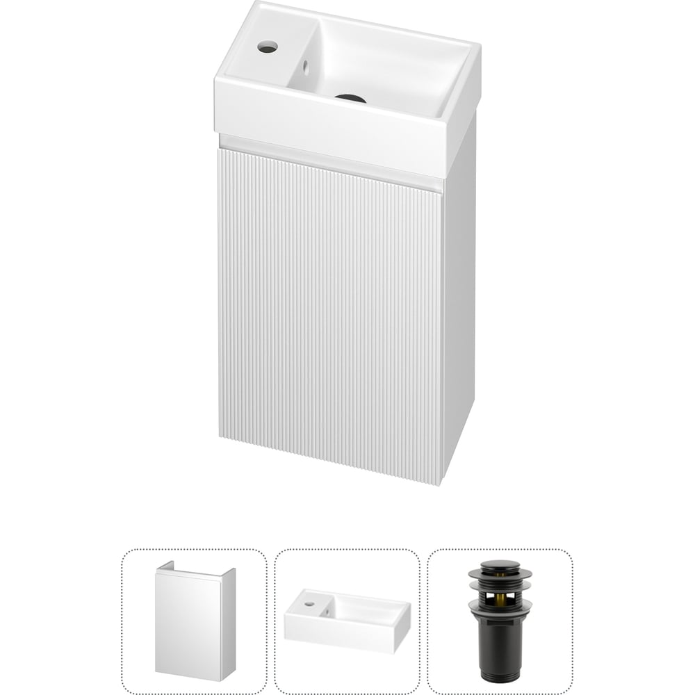 Изображение товара Комплект подвесной тумбы с раковиной для ванной и туалета Wellsee WC Area в наборе 3 в 1 20216836R