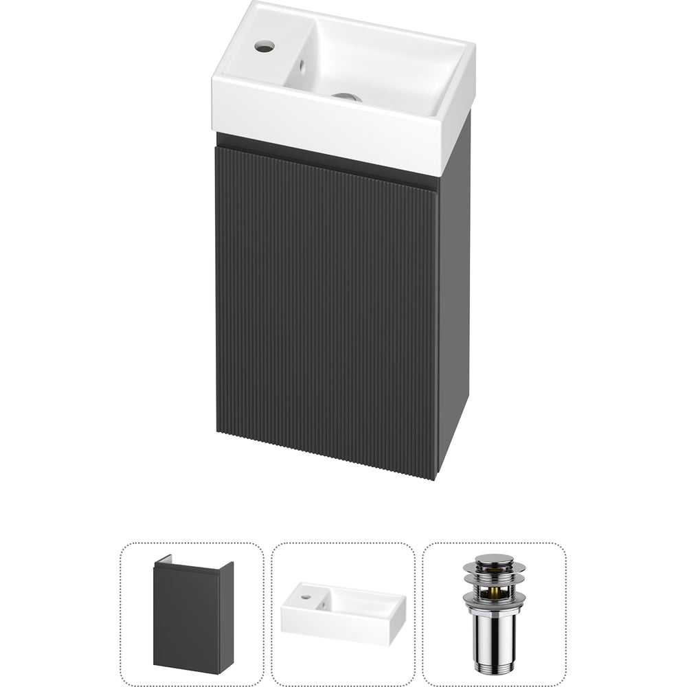 Комплект подвесной тумбы с раковиной для ванной и туалета Wellsee WC Area в наборе 3 в 1 20216832R
