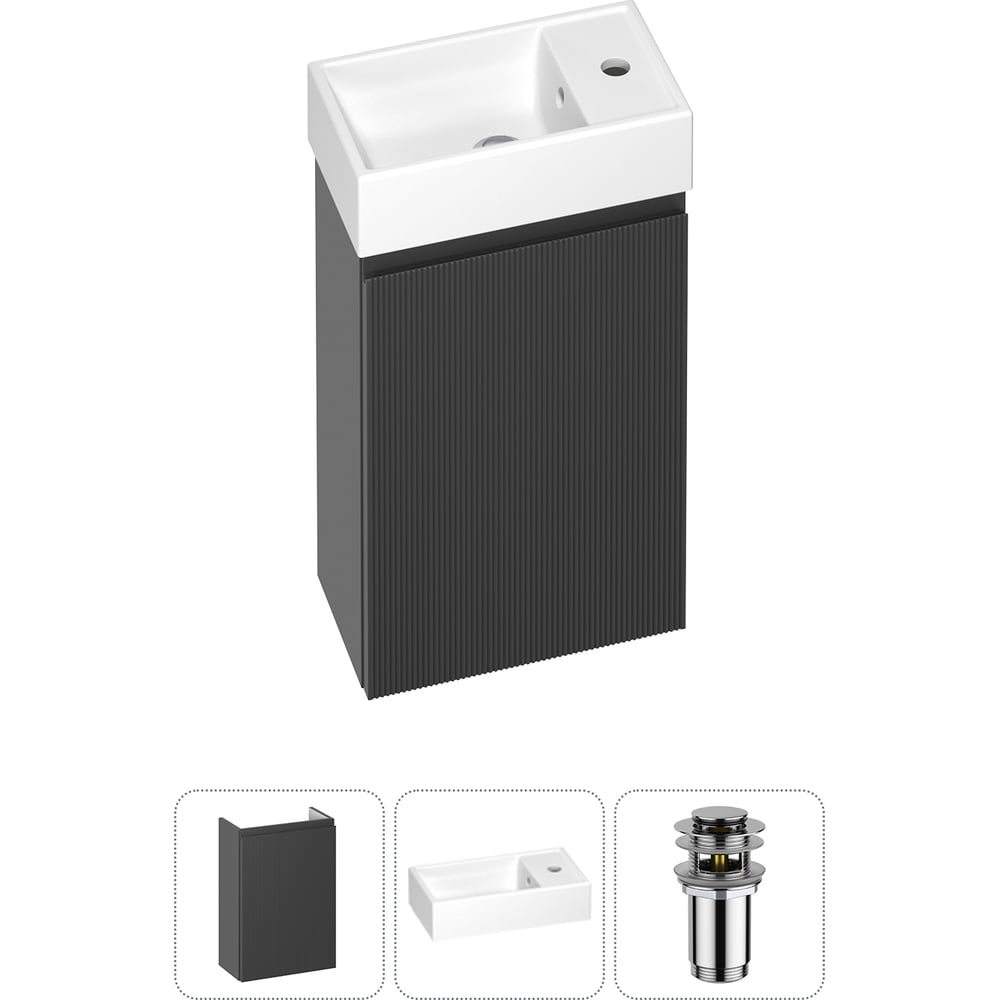 Изображение товара Wellsee WC Area 3 в 1: подвесная тумба с раковиной, 400 мм