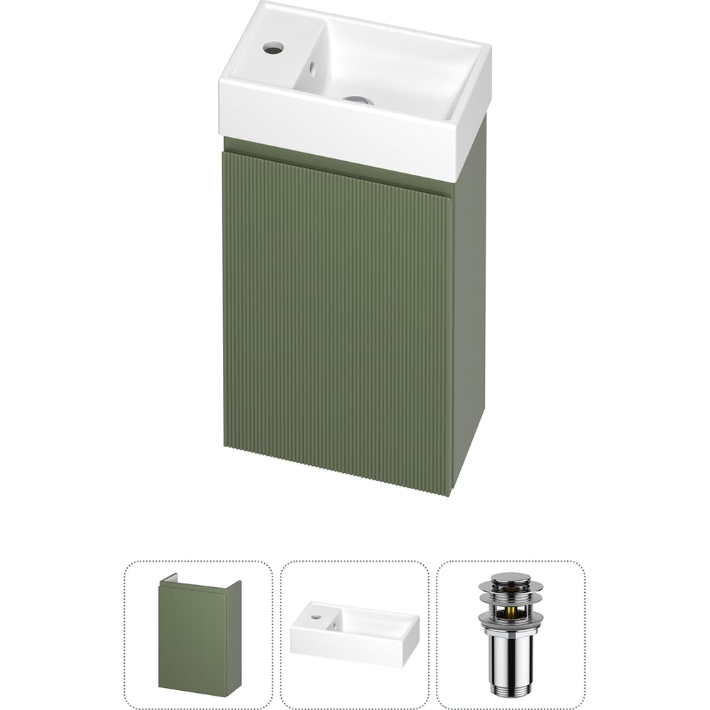 Комплект подвесной тумбы с раковиной для ванной и туалета Wellsee WC Area в наборе 3 в 1 20216835R