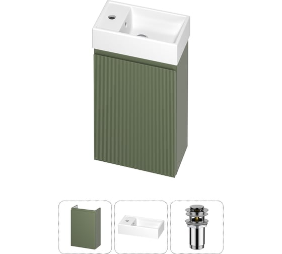 Изображение товара Комплект подвесной тумбы с раковиной для ванной и туалета Wellsee WC Area в наборе 3 в 1 20216835R