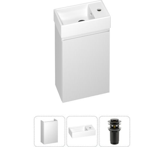 Изображение товара Комплект подвесной тумбы с раковиной для ванной и туалета Wellsee WC Area в наборе 3 в 1 20216826R