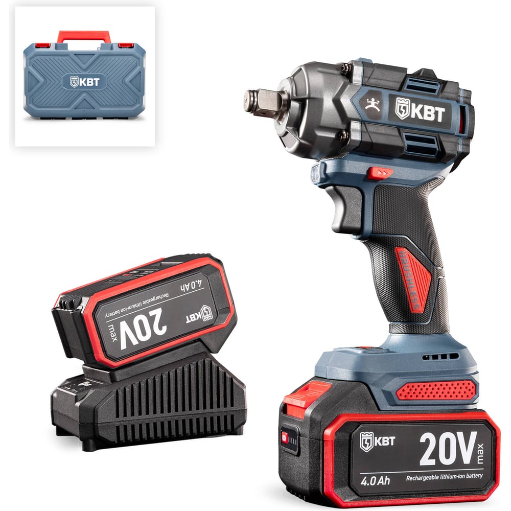 Изображение товара Аккумуляторный гайковерт КВТ WB-20-500 серия ПРОФИ с реверсом и подсветкой