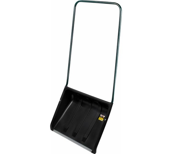 Изображение товара Лопата снеговая Грандмастер Скрепер 58х48 см пластиковый черный, алюминиевая планка, рукоятка 120 см, прочный, 700343