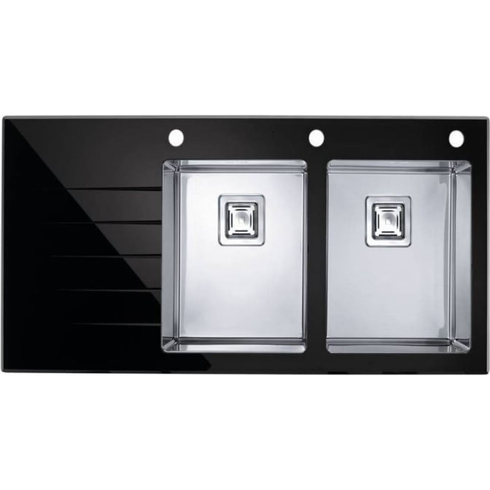 Изображение товара Мойка ALVEUS CRYSTALIX 30 черный, 1160x540 мм, 2X правая, в компл.с сиф.1090864, кол.1084328, доз.1069687 1099643