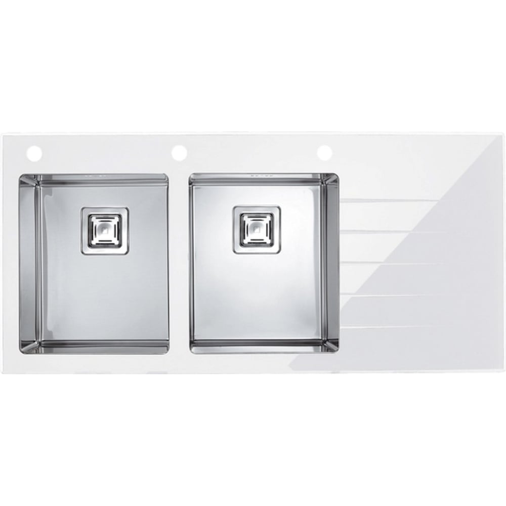 Изображение товара Мойка ALVEUS CRYSTALIX 30 белый, 1160x540 мм, 2X левая, в компл.с сиф.1090864, кол.1084328, доз.1069687 1099646