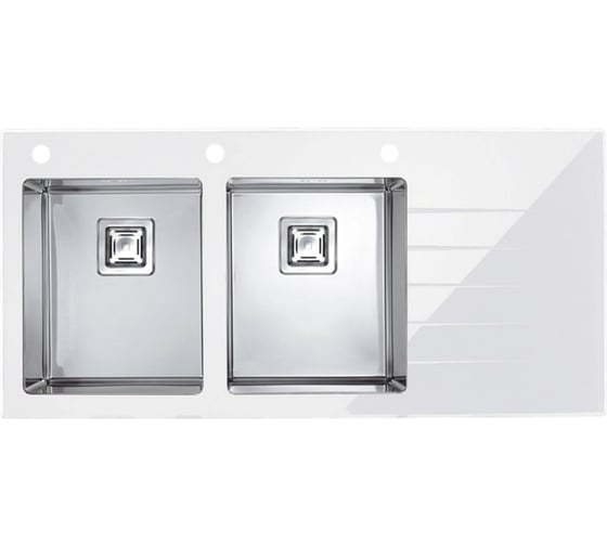 Изображение товара Мойка ALVEUS CRYSTALIX 30 белый, 1160x540 мм, 2X левая, в компл.с сиф.1090864, кол.1084328, доз.1069687 1099646