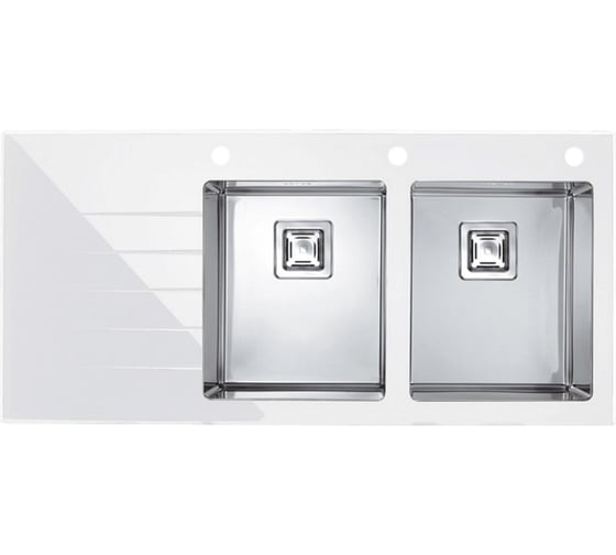 Изображение товара Мойка ALVEUS CRYSTALIX 30 белый, 1160x540 мм, 2X правая, в компл.с сиф.1090864, кол.1084328, доз.1069687 1099644