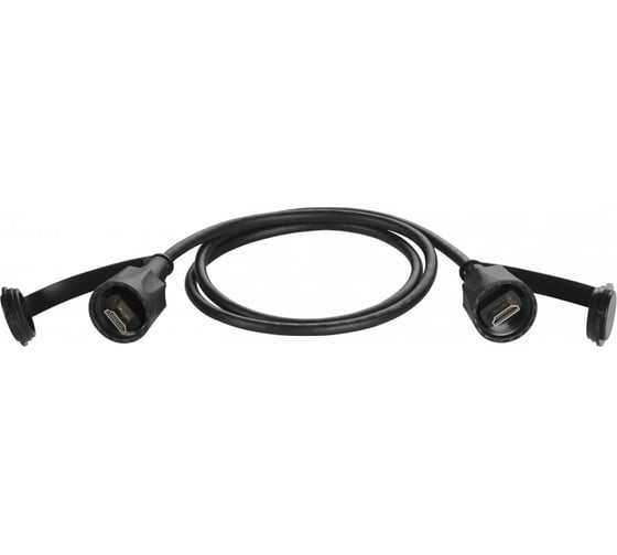 Изображение товара Индустриальный шнур LANMASTER HDMI, IP68, 2.0 м, черный LAN-HDMI-HDMI-2.0-WP