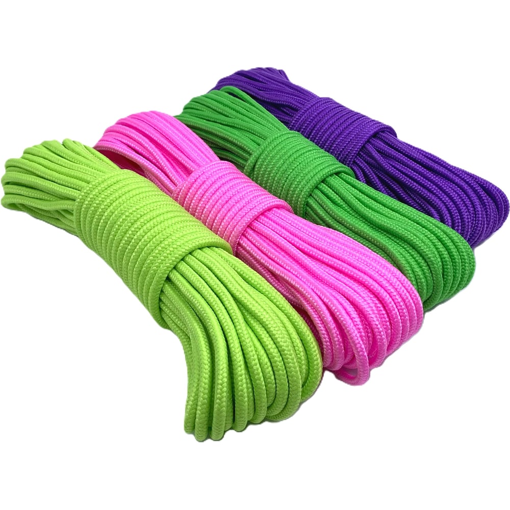 Изображение товара Бытовой плетеный шнур Сибшнур 5 мм 20 м неон универсальный