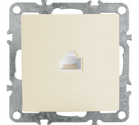Изображение товара Компьютерная 1-местная розетка STEKKER Эрна RJ-45, механизм, слоновая кость PST00-9107-02 39325