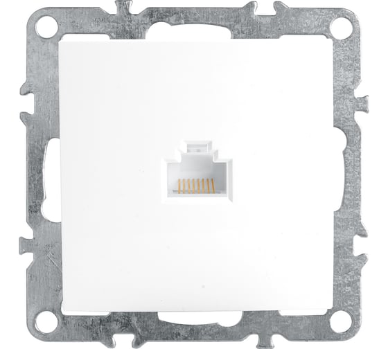 Изображение товара Компьютерная 1-местная розетка STEKKER RJ-45, механизм, серия Эрна, белый PST00-9107-01 39314
