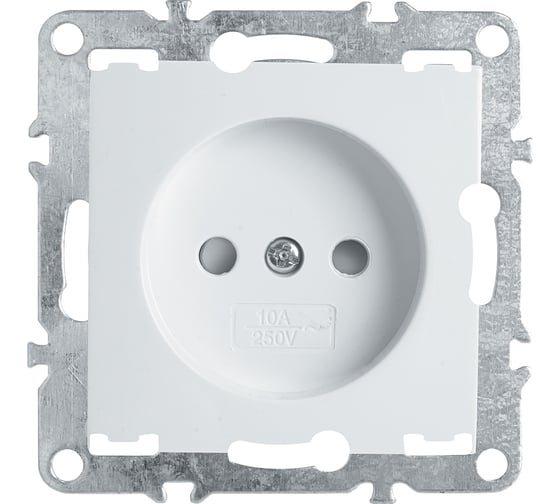 Изображение товара 1-местная розетка STEKKER без заземления, механизм, 250В, 10А с защитной шторкой, белый PST10-9109-01 39316
