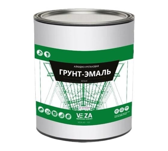 Изображение товара Алкидно-уретановая грунт-эмаль Veza АУ 135 RAL 9005 069005АУ135
