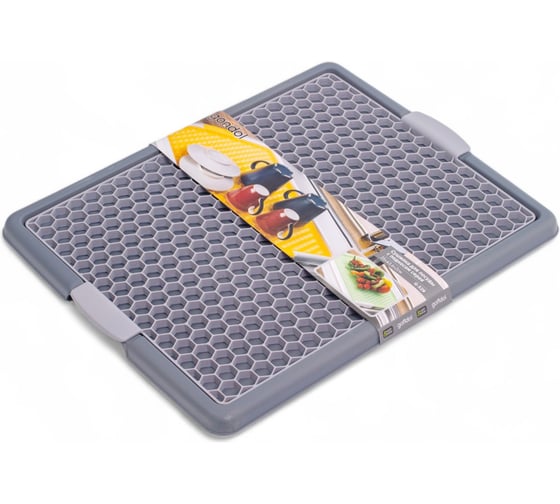 Изображение товара Сушилка для посуды GONDOL с подносом серая G-529