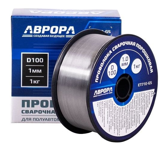 Изображение товара Проволока порошковая Aurora E71T-GS d.1.0 мм, 1.0кг, D100, NO GAS 39779