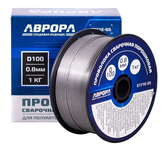 Изображение товара Проволока порошковая Aurora E71T-GS d.0.8 мм, 1.0кг, D100, NO GAS 39777