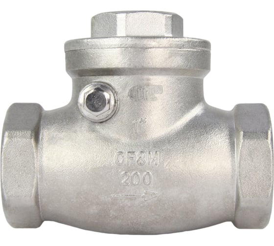 Изображение товара Клапан обратный SCV-316 1″ Ду25 DN.ru Ру16 муфтовый, поворотный, нержавеющая сталь D100-00495