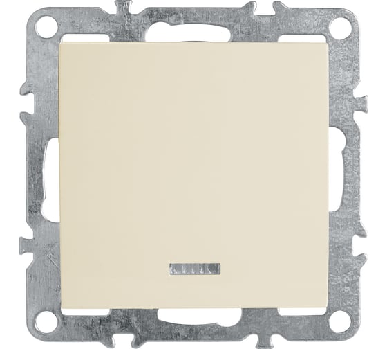 Изображение товара 1-клавишный выключатель STEKKER с индикатором, механизм, PSW10-9101-02, 250В, 10А, серия Эрна, слоновая кость 39320