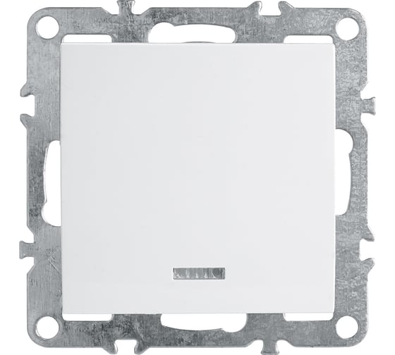 Изображение товара 1-клавишный выключатель STEKKER с индикатором, механизм, 250В, 10А, белый серия Эрна PSW10-9101-01 39309