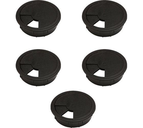 Изображение товара Заглушка кабель-канала Mebax D 60 мм, черный, 5 шт 00-00003386