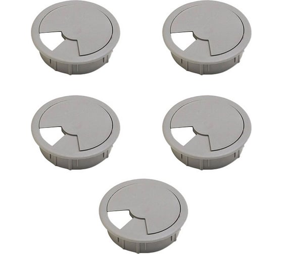 Изображение товара Заглушка кабель-канала Mebax D 60 мм, серый, 5 шт 00-00003385