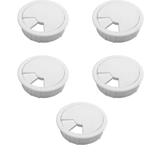 Изображение товара Заглушка кабель-канала Mebax D 60 мм, белый, 5 шт 00-00003383