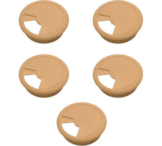Изображение товара Заглушка кабель-канала Mebax D 60 мм, бежевый, 5 шт 00-00003382