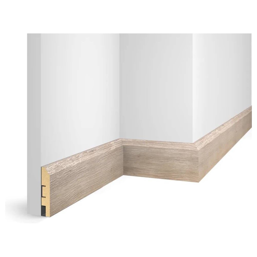 Изображение товара Плинтус Artiva 80x16x1800 мм МДФ Дуб Антик белый с кабель-каналом