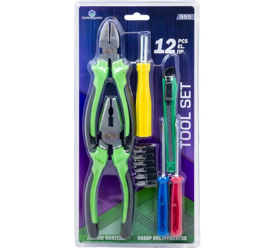 Изображение товара Набор инструментов Помощник 12 предметов 555(60896)