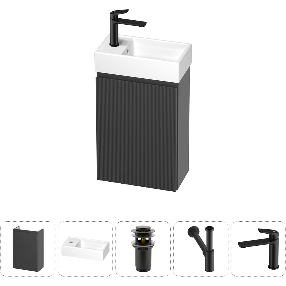 Изображение товара Wellsee WC Area - подвесная тумба с раковиной 5 в 1, белый фарфор