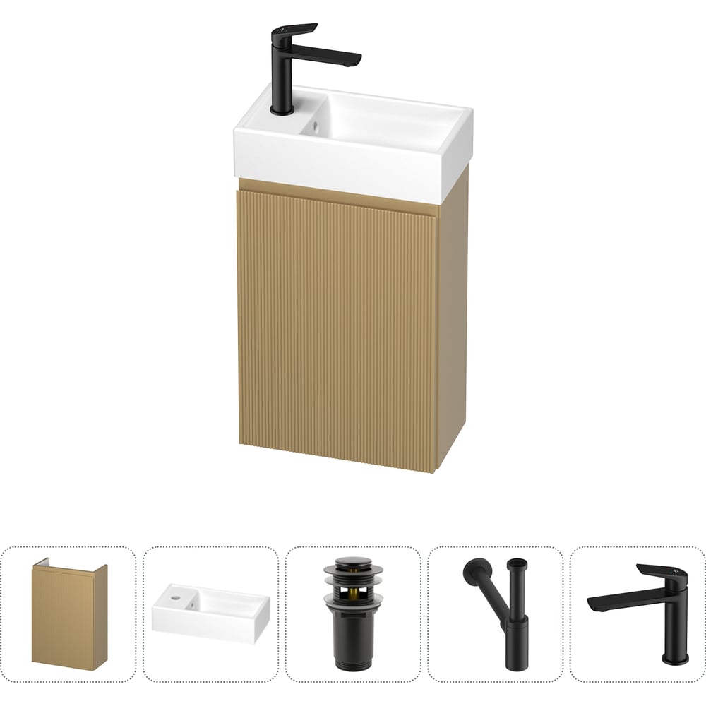 Изображение товара Комплект подвесной тумбы с раковиной Wellsee WC Area 5 в 1 20216878R