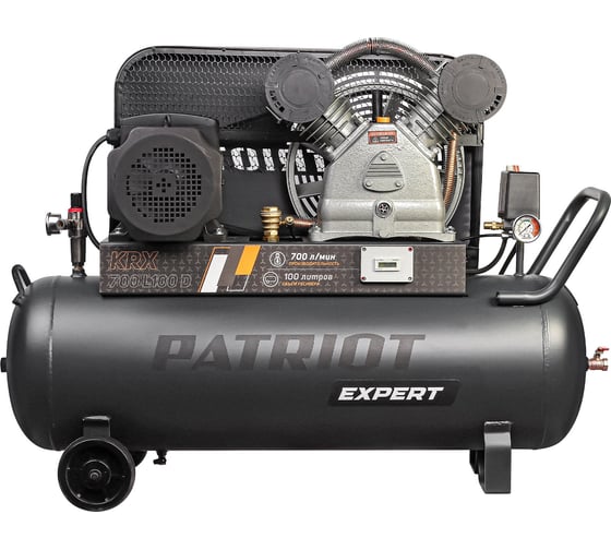 Изображение товара Компрессор Patriot KRX 700 L100 D, поршневой, ременной, масляный, 700 л/мин, 100 л, 10 бар, 4 кВт, 400 В 545302340