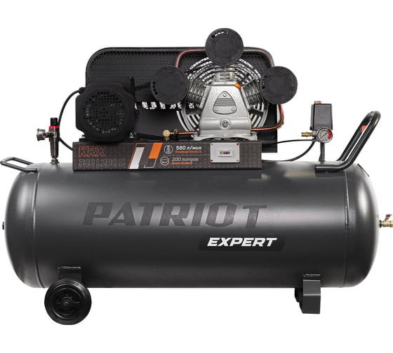 Изображение товара Компрессор Patriot KRX 580 L200 D, поршневой, ременной, масляный, 580 л/мин, 200 л, 10 бар, 3 кВт, 400 В 545302335