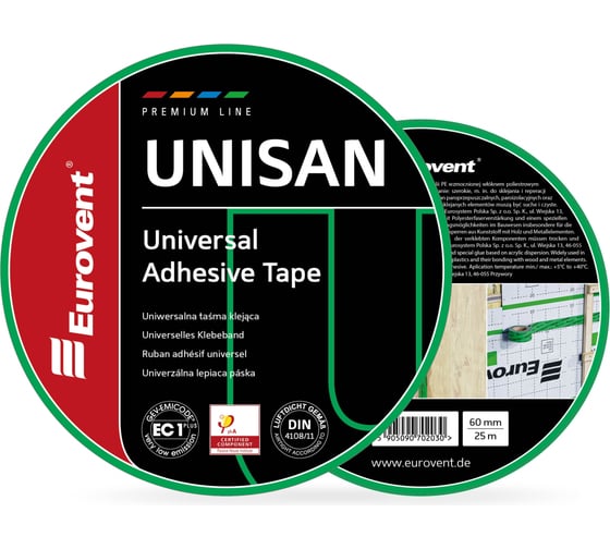 Изображение товара Клейкая лента Eurovent 60мм_25м,UNISAN