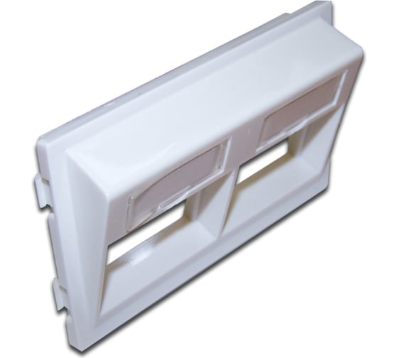 Изображение товара Адаптерная рамка LANMASTER двойная, угловая, для напольных башенок, белая LAN-WA-P2H/A-WH